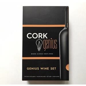 Cork Genius Wine Set Opener Foil Cutter Aerator Vacuum Sealer Rose Gold GIFT